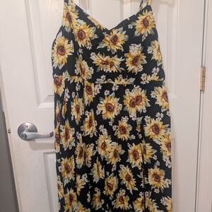 Torrid Black and Yellow Sunflower Mini Dress